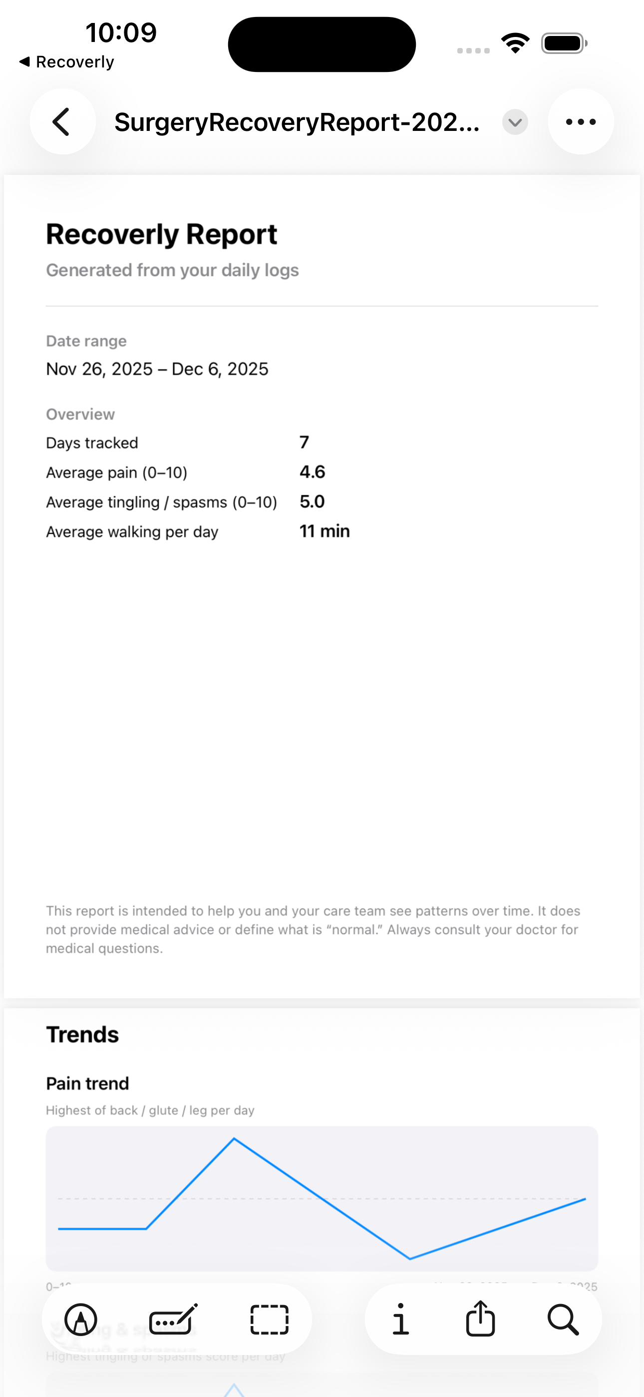 Recoverly PDF report preview